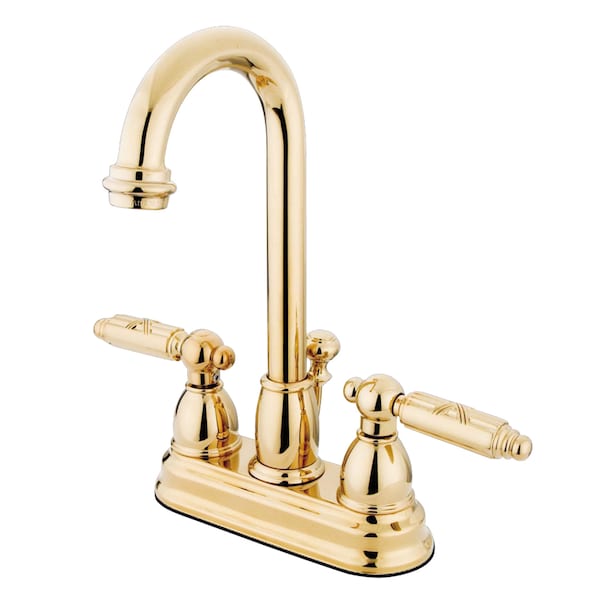 4" Centerset Bathroom Faucet, Polished Brass
